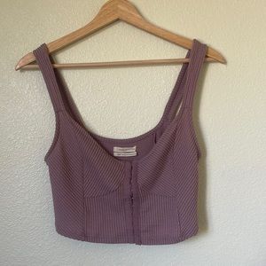 purple ribbed corset tank | Urban Outfitters